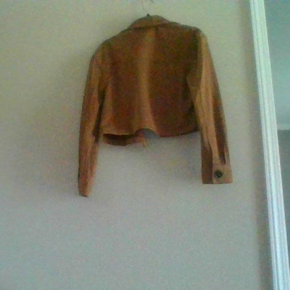 Girl's Knit Work's Brown Cropped Jacket